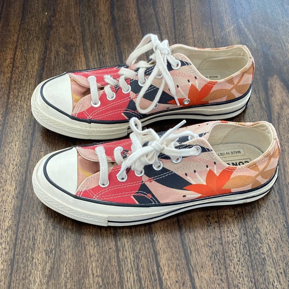 Converse Chuck 70 Low Floral Sneakers Women’s 8.5 EU 39.5 Pink/Orange/Egret - Picture 3 of 9